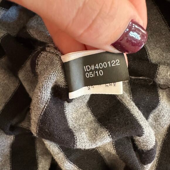 Express Striped Sweater Dress XS Black Gray Long Sleeve Y2K Bodycon Mini - Picture 9 of 9